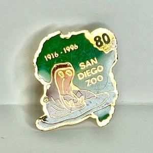 San Diego Zoo Hippo  80th Anniversary 1916-1996 Lapel Pin Pinback